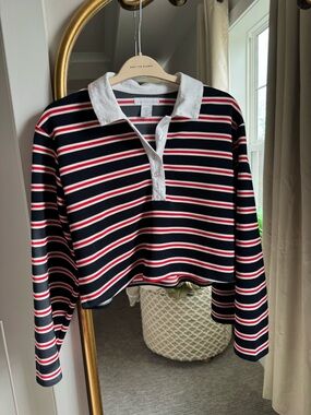 House of Harlow 1960 Striped Rugby Top - Navy, Red & White